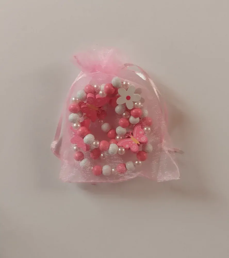 Dřevěný set (náramek + náhrdelník) - MOTÝLEK 1