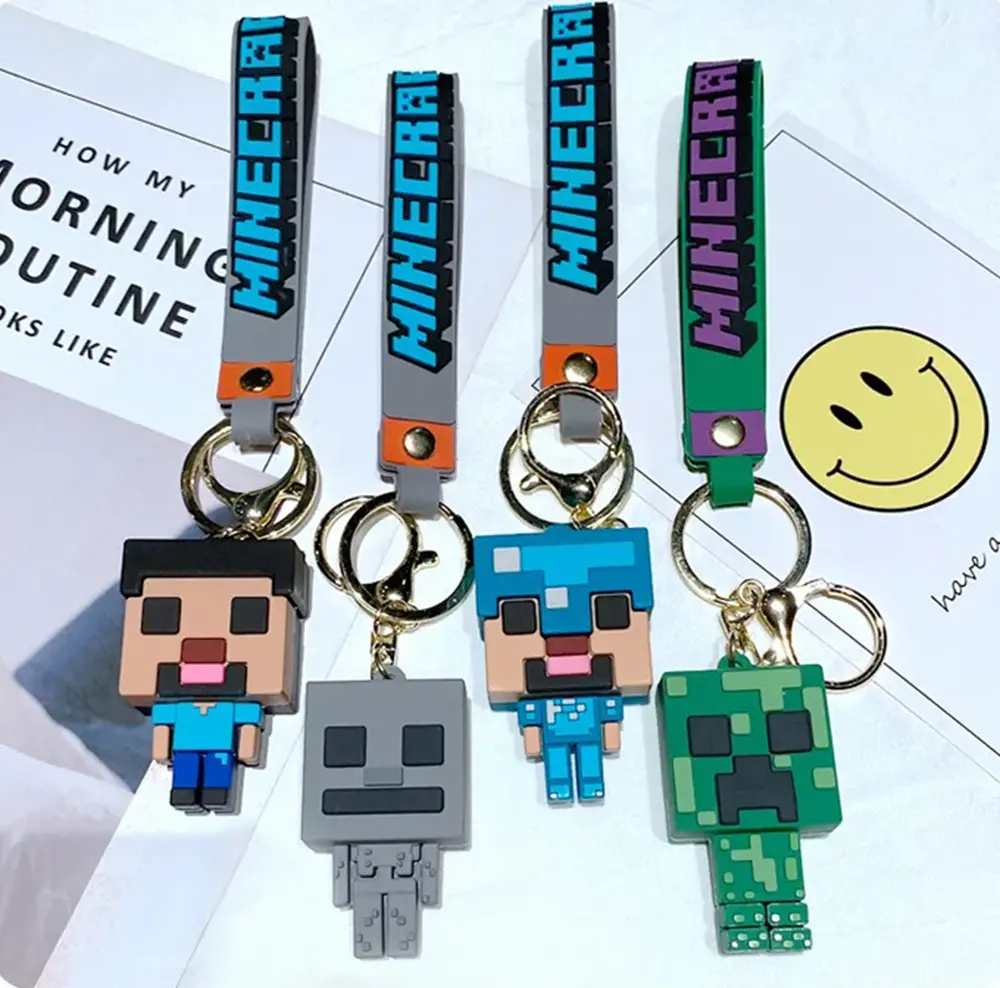 Přívěsek na klíče - MINECRAFT - ŠEDÝ