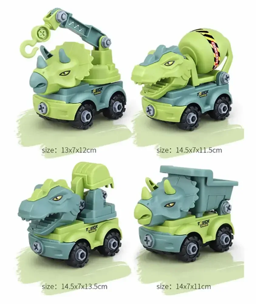 Autíčko malý konstruktér - DINOSAURUS TAHAČ - světle zelený