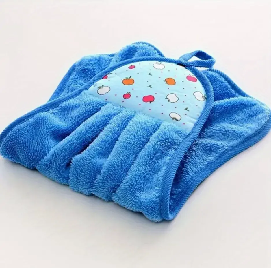 Ručník do školky - JABLÍČKO - modrý