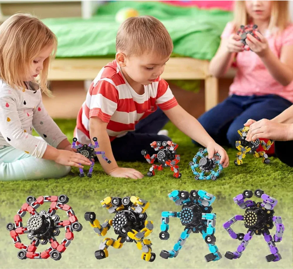Fidget spinner - MECHANICKÝ TRANSFORMER - ŽLUTÝ
