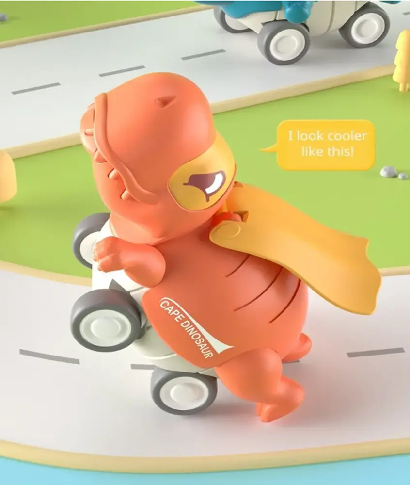 Autíčko pro nejmenší - DINOSAURUS - ORANŽOVÝ