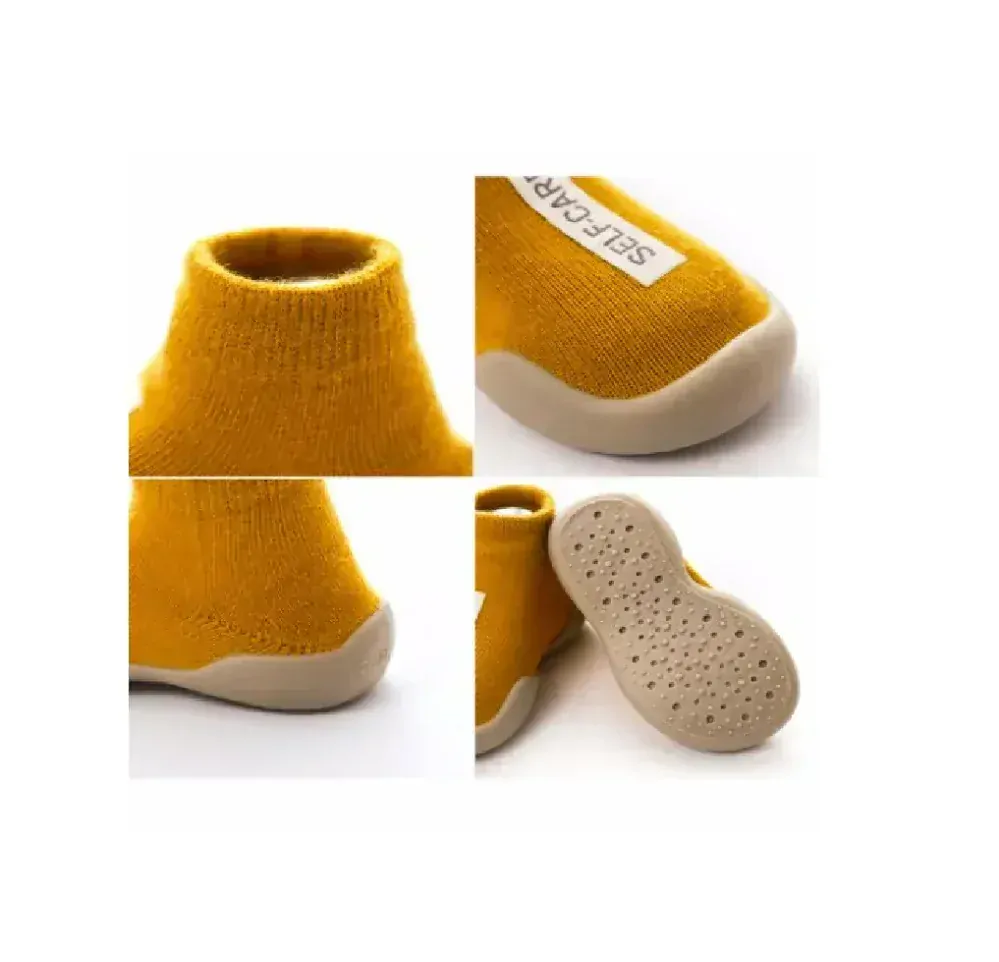 Barefoot ponožky s podrážkou - ŽLUTÉ (18-24 m)