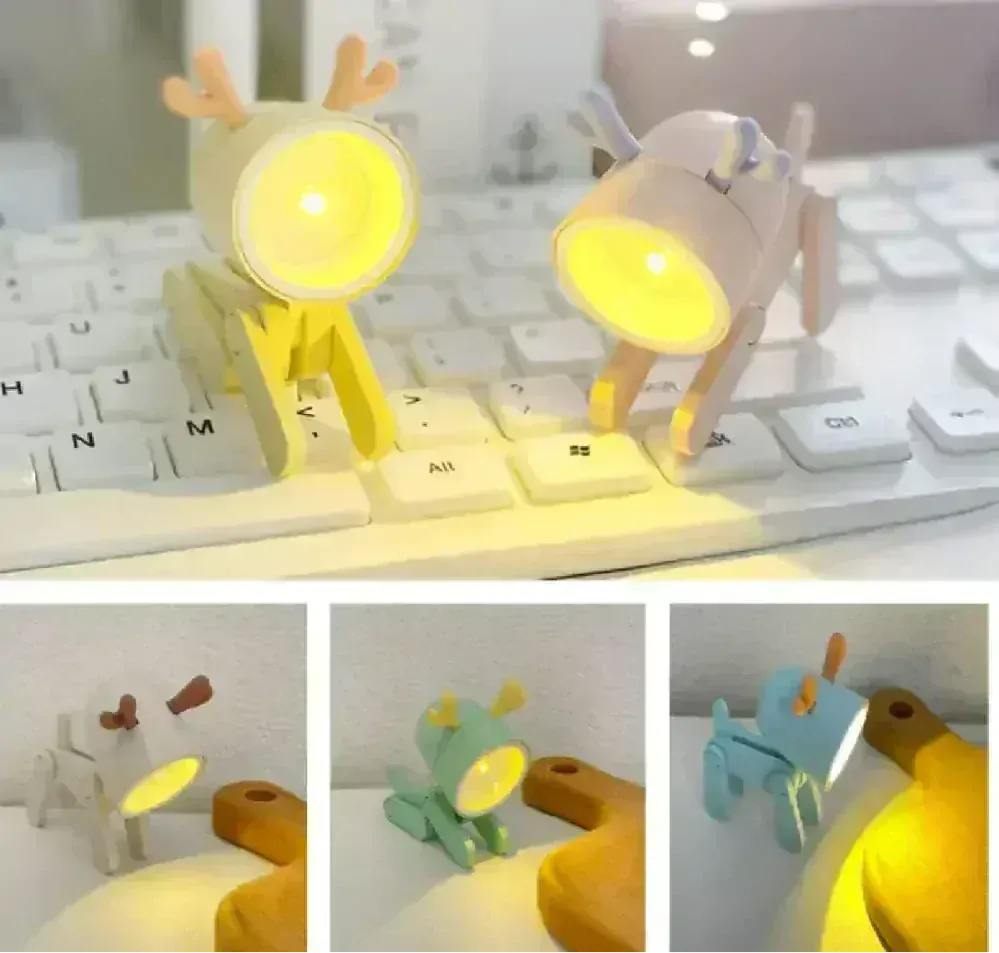 Mini noční lampička na baterky - SOBÍK - MODRÝ