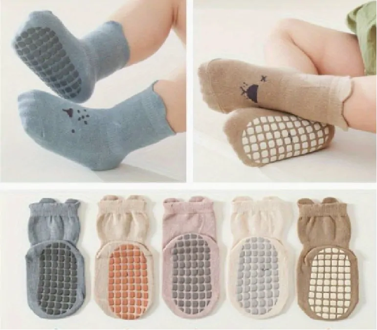 Protiskluzové ponožky - RŮŽOVÉ - (12-36m) M