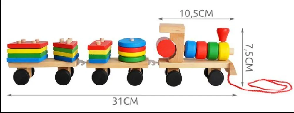Dřevěný vláček - Geometrické tvary