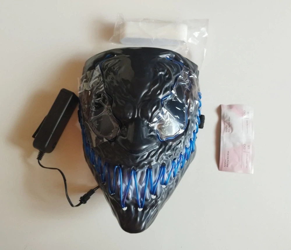 LED Maska na Halloween - VENOBAT - MODRÁ