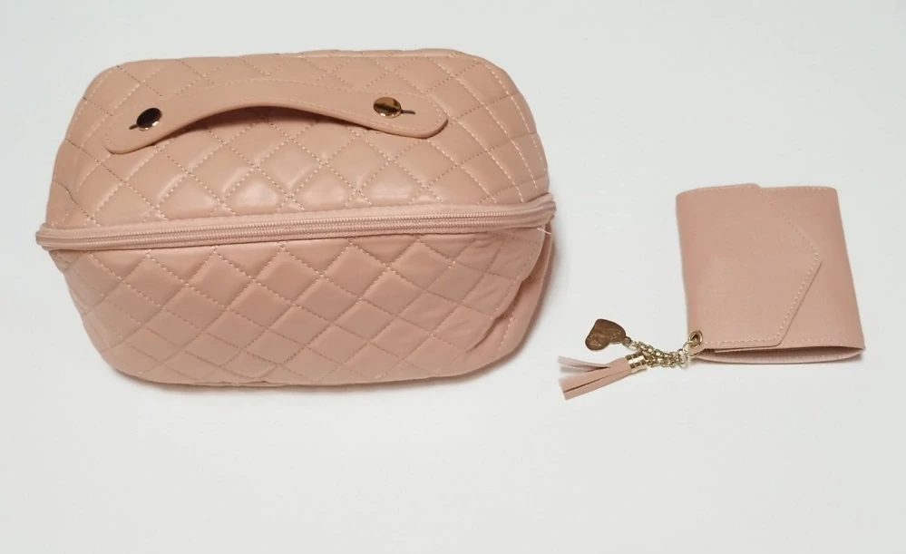 Kosmetická taška - STARORŮŽOVÁ + dárek peněženka