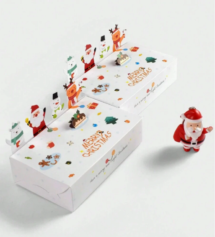 Papírová krabička na vánoční cukroví - BÍLÁ - 1 ks 