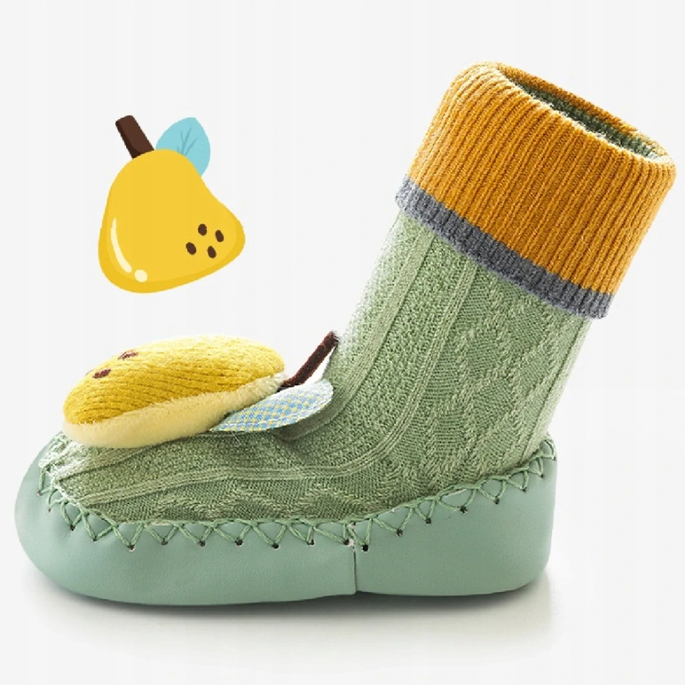 Ponožkové capáčky - ZELENÉ - HRUŠKA (6-12m) M