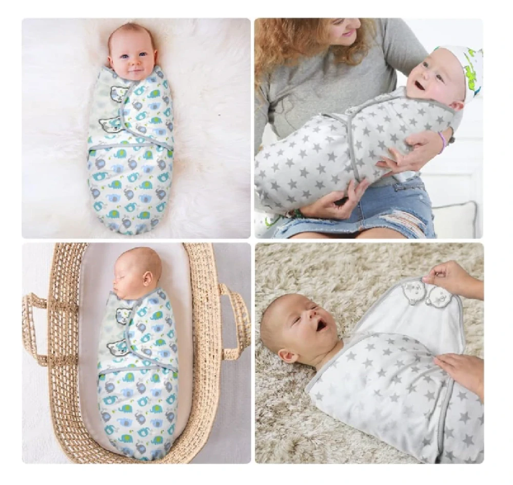 Bavlněné spací pytle 2 ks - ZAVINOVAČKY - BÍLÉ (4-6 m)