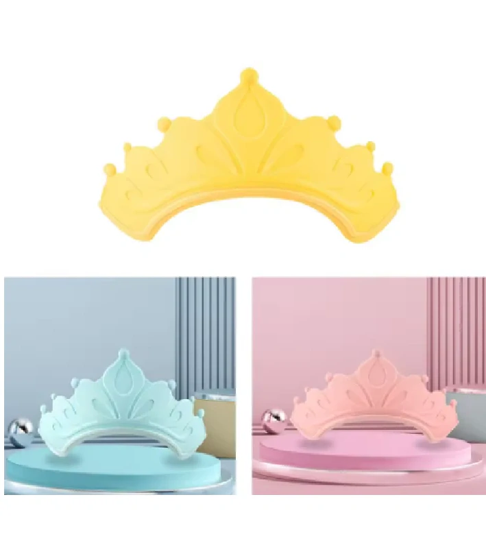 Dětská sprchovací čepice - KORUNA - ŽLUTÁ