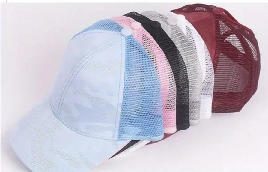 Síťovaná kšiltovka s otvorem pro culík - RŮŽOVÁ