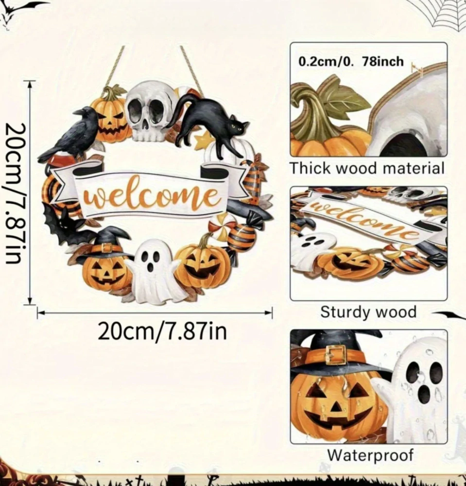 Malá dekorace na dveře - HALLOWEEN - VĚNEC