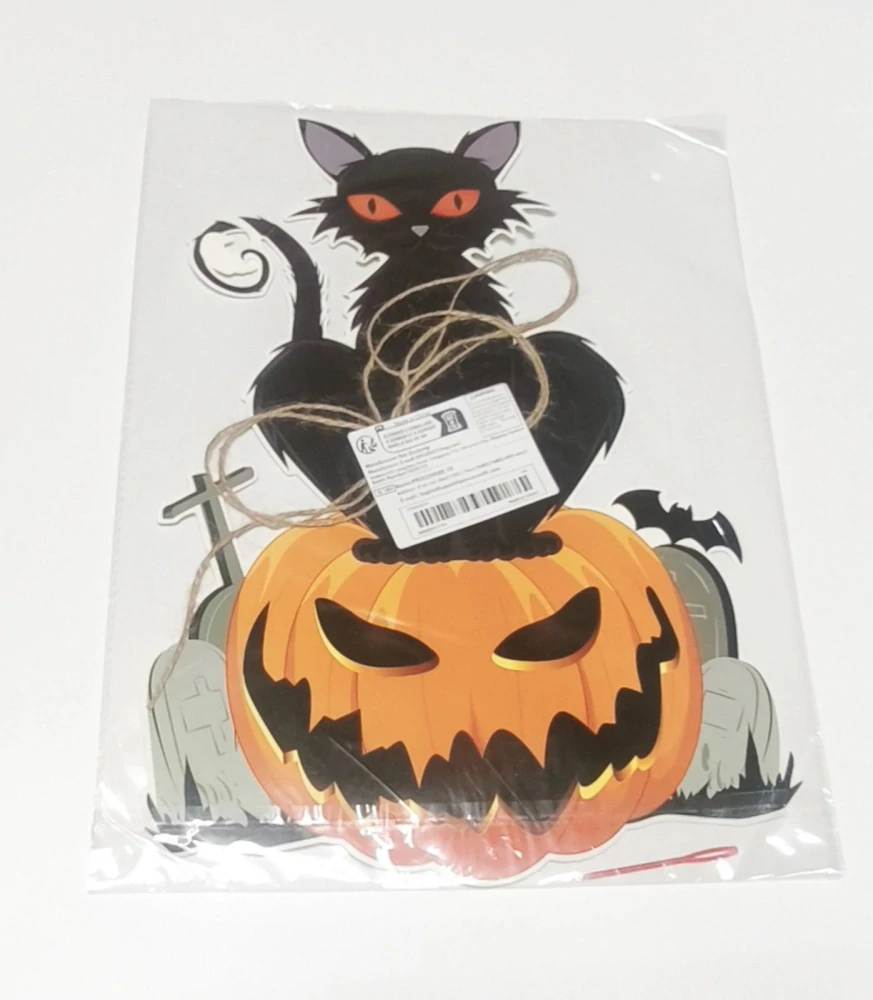 Papírová dekorace - HALLOWEEN - KOČKA
