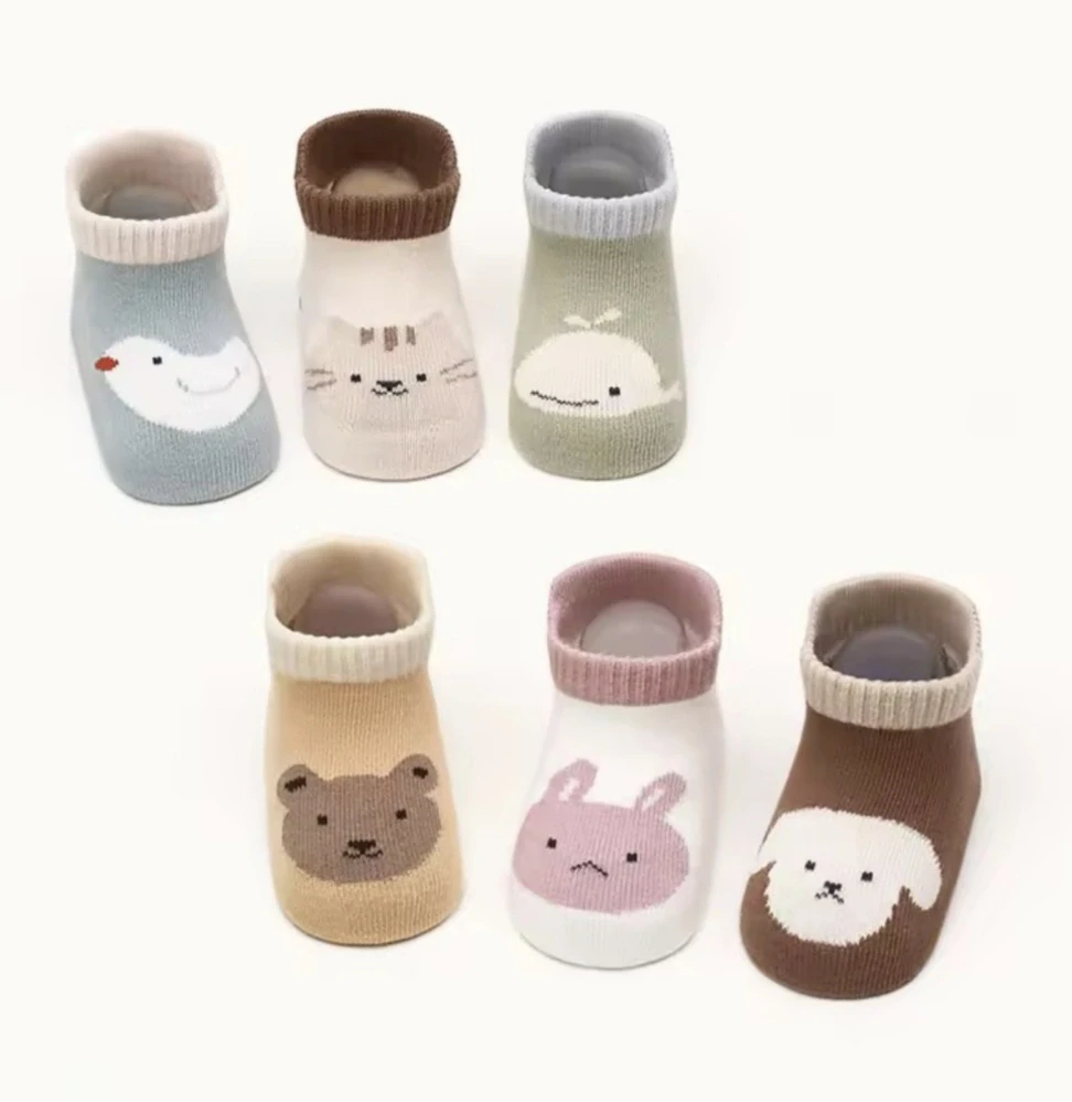 Protiskluzové ponožky - ŠEDÉ - PTÁČEK - (12-36 m) M