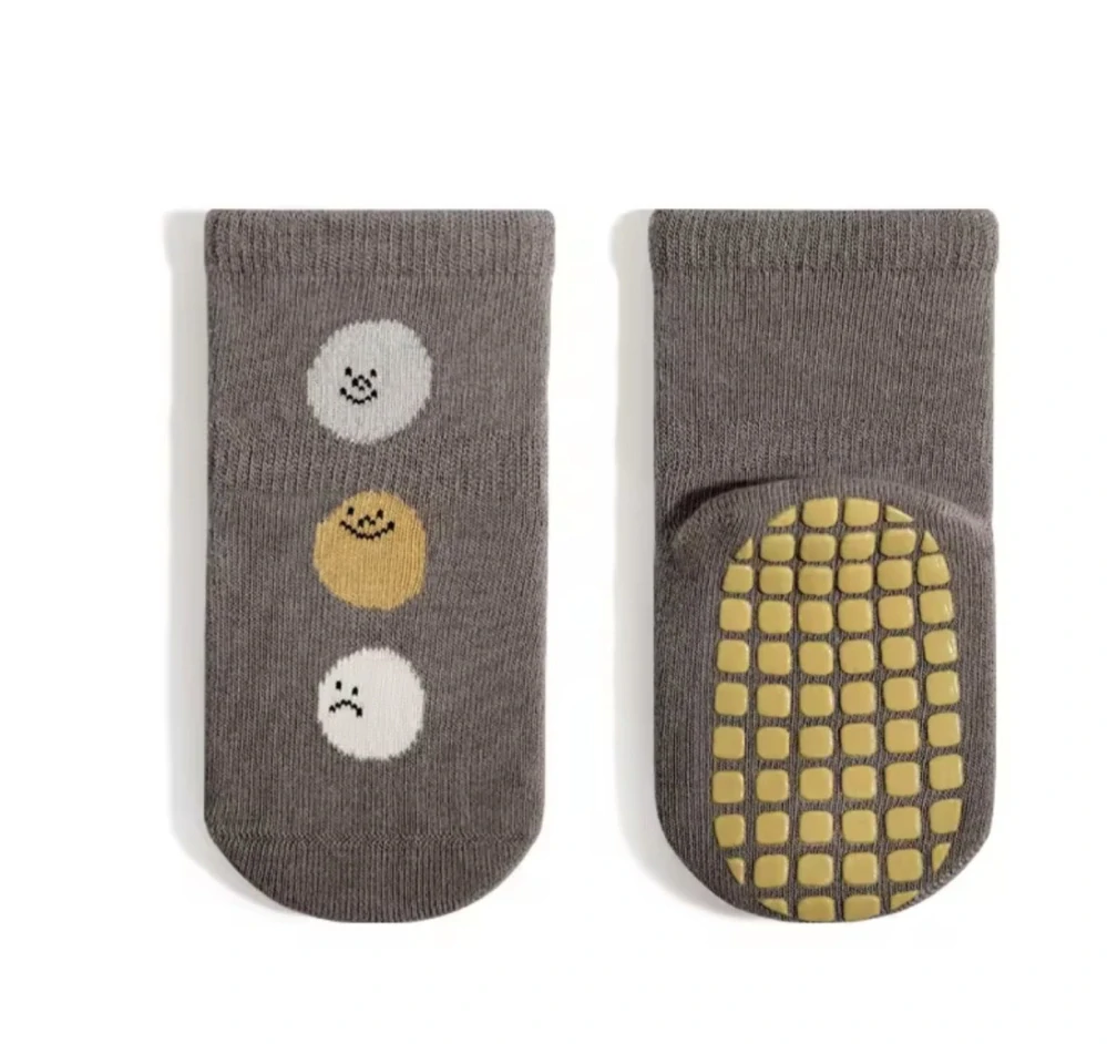 Teplé bavlněné protiskluzové ponožky - KULIČKY - (0-12 m) S