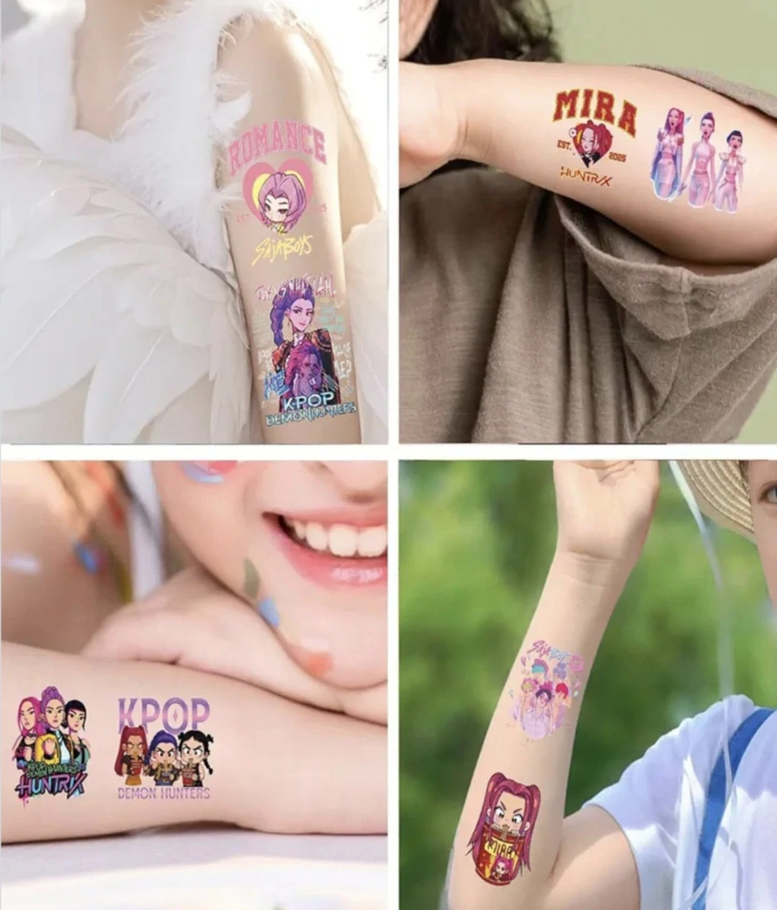 Dětské dočasné tetování - KPOP DEMON HUNTERS - KPOP LOVKYNĚ DÉMONŮ (B)