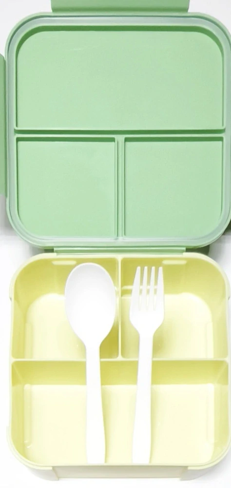 Svačinový box s příborem - LUNCH BOX - ZELENÝ