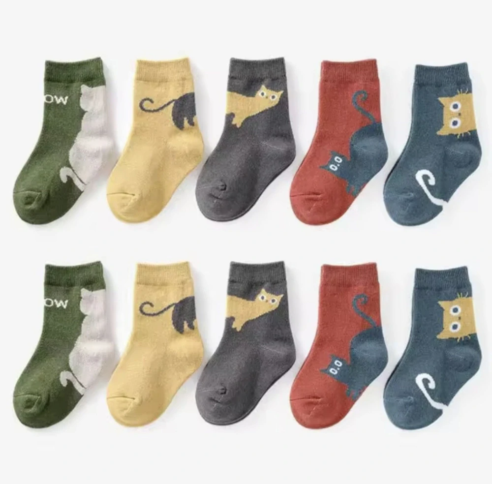 Ponožky - KOČKA - ZELENÉ (3-5 let) M