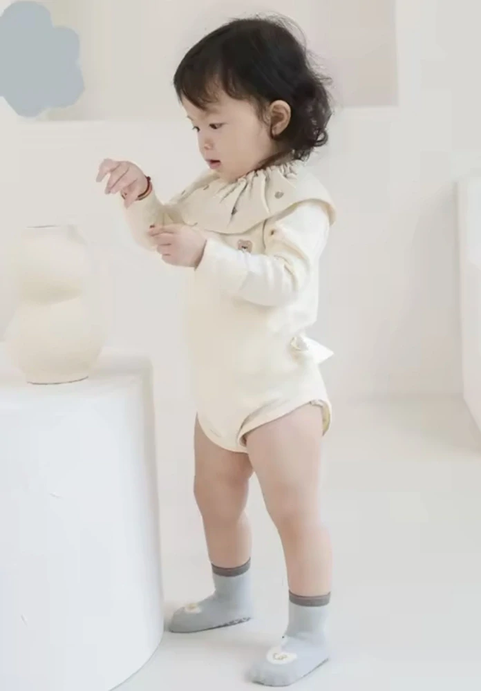 Bavlněné protiskluzové ponožky - KAČENKA - (0-12 m) S