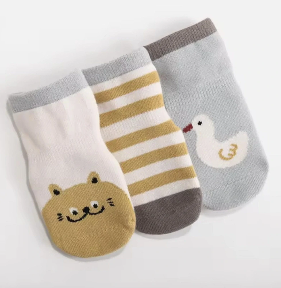 Bavlněné protiskluzové ponožky - MEDVÍDEK - (12-36 m) M