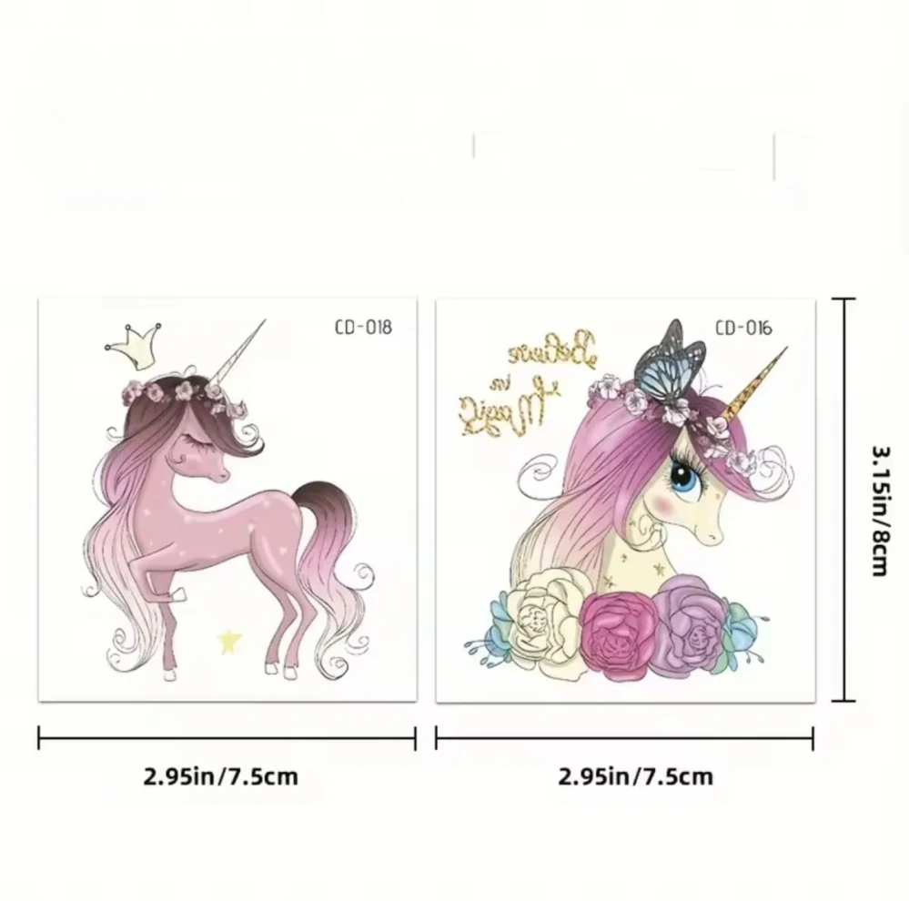 Dětské dočasné tetování - JEDNOROŽCI - 15 ks