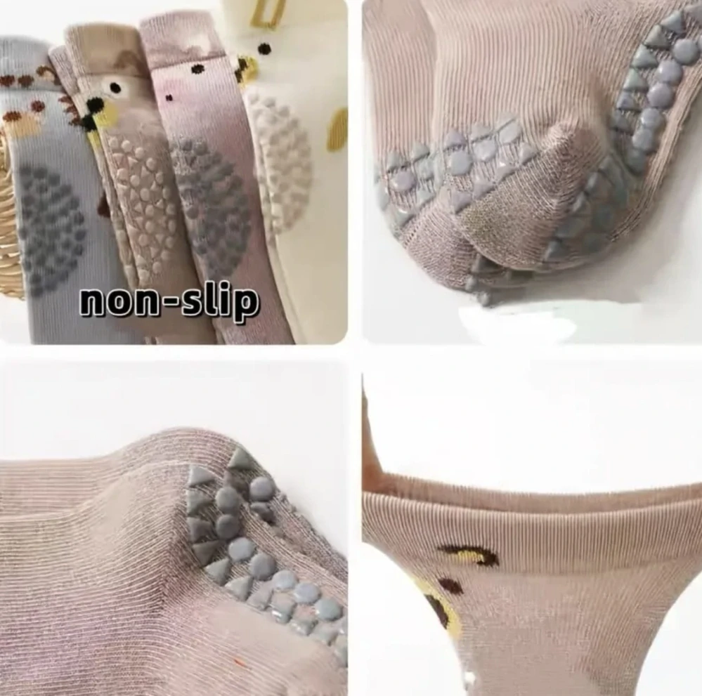 Dětské protiskluzové nadkolenky pro první lezení - STARORŮŽOVÁ - PRASÁTKO (6-12 m) S