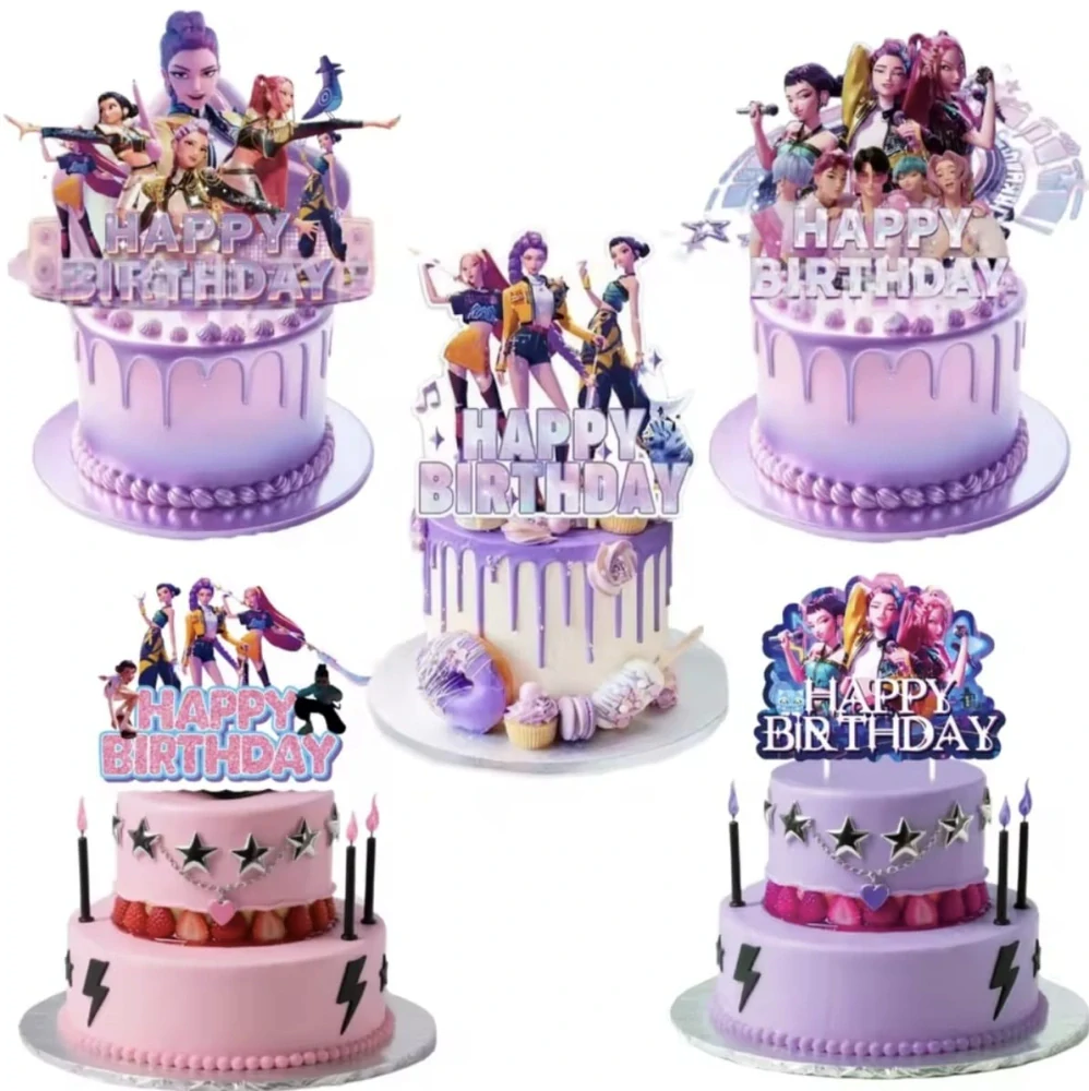 Set dekorací na dort a muffiny - TOPPER KPOP - 25 ks