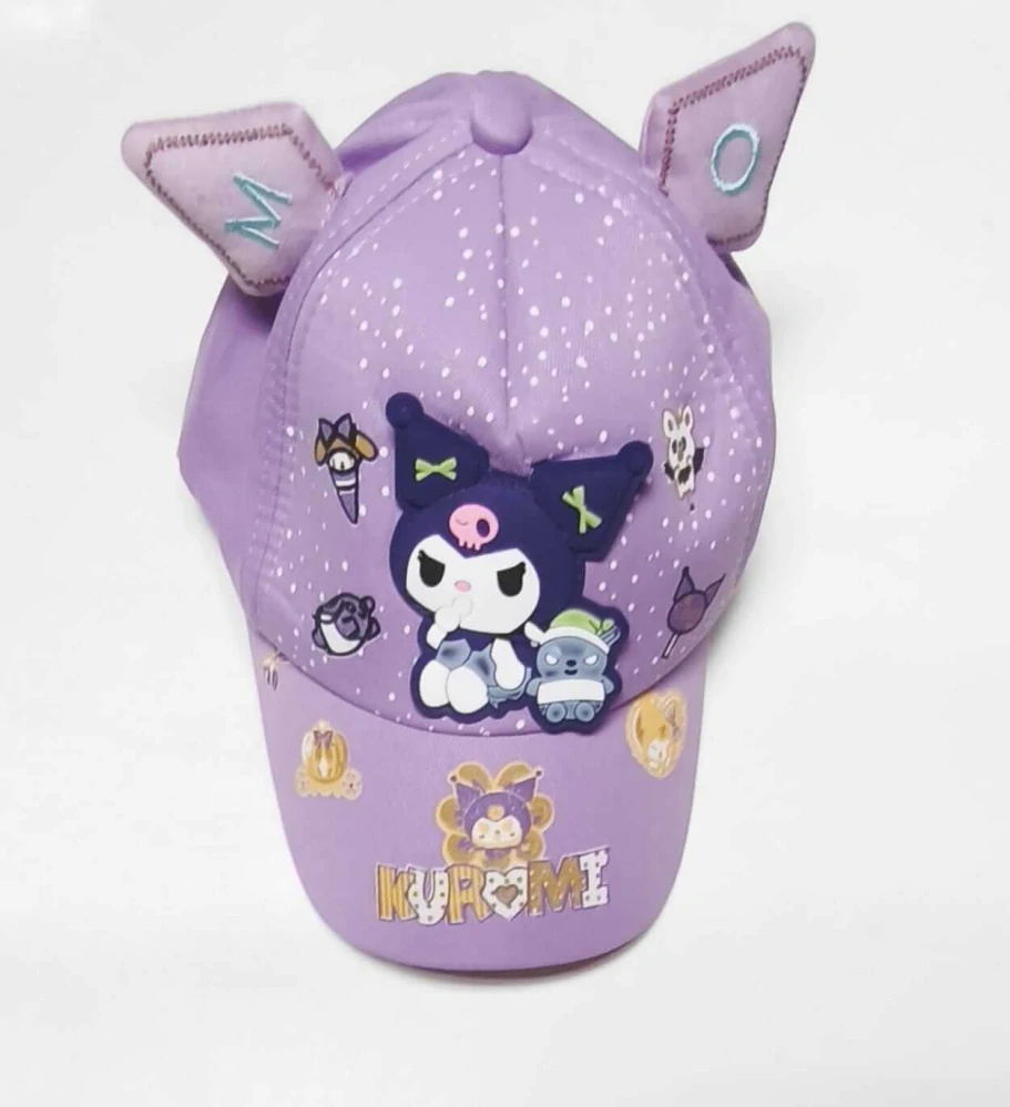 Dětská 3D kšiltovka Kuromi s oušky - FIALOVÁ (3-7 let)