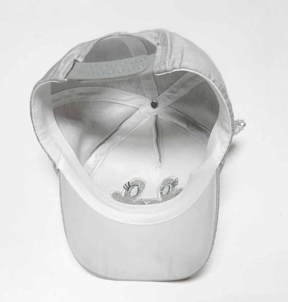 Dětská 3D kšiltovka třpytivá kočička - ŠEDÁ (3-7 let)