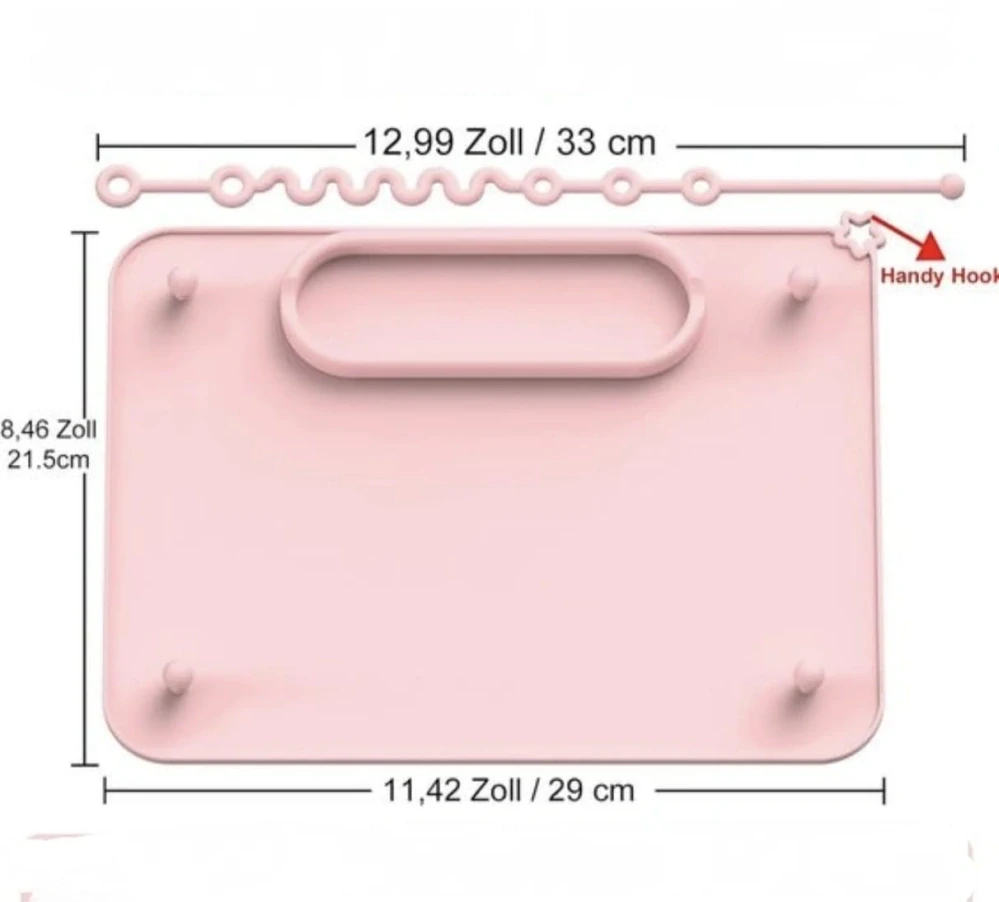 Protiskluzová silikonová podložka na jídelní židličku + 4 elastické úchyty - SVĚTLE RŮŽOVÁ