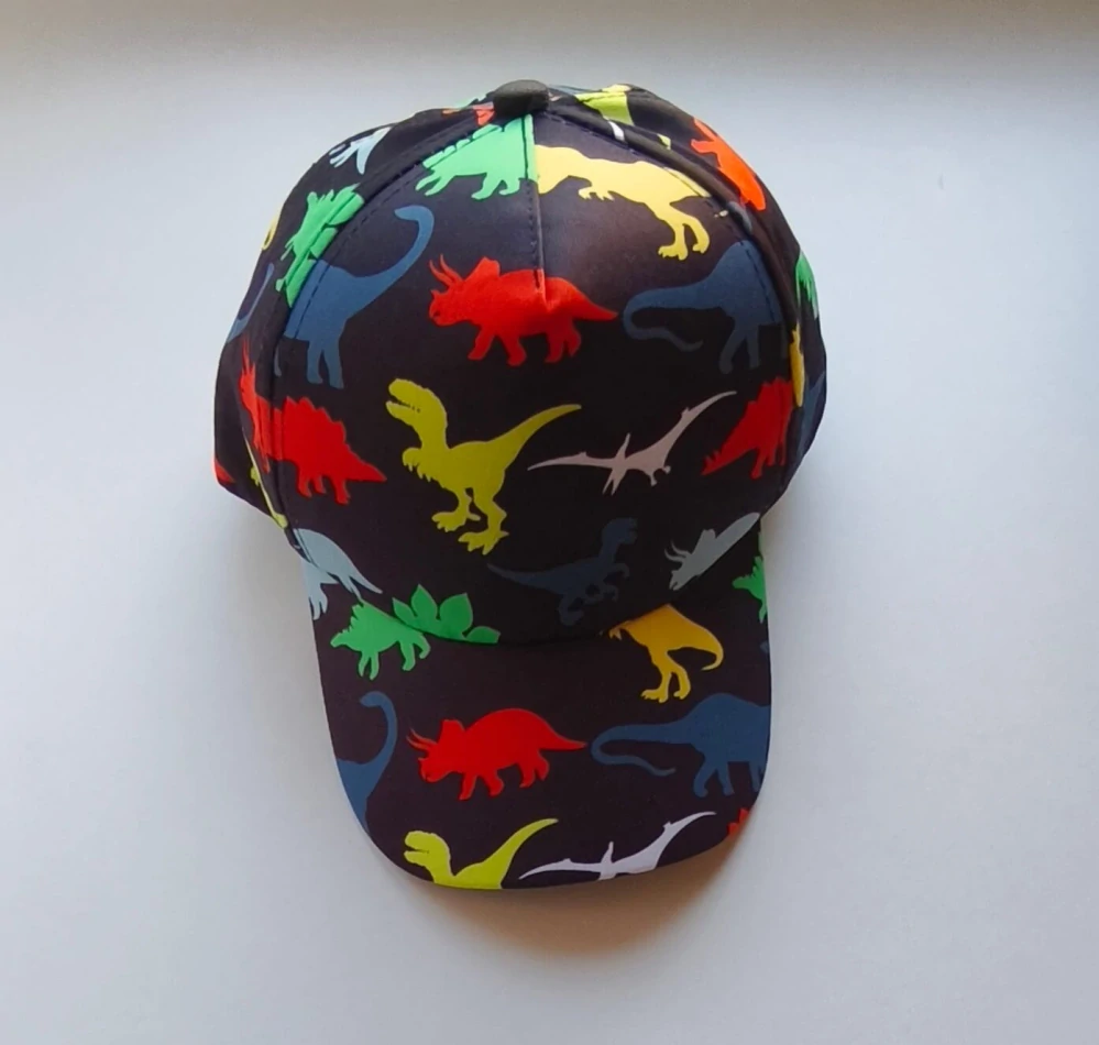 Dětská kšiltovka s dinosaury - DINO (Snapback) - ČERNÁ (2-6 let)