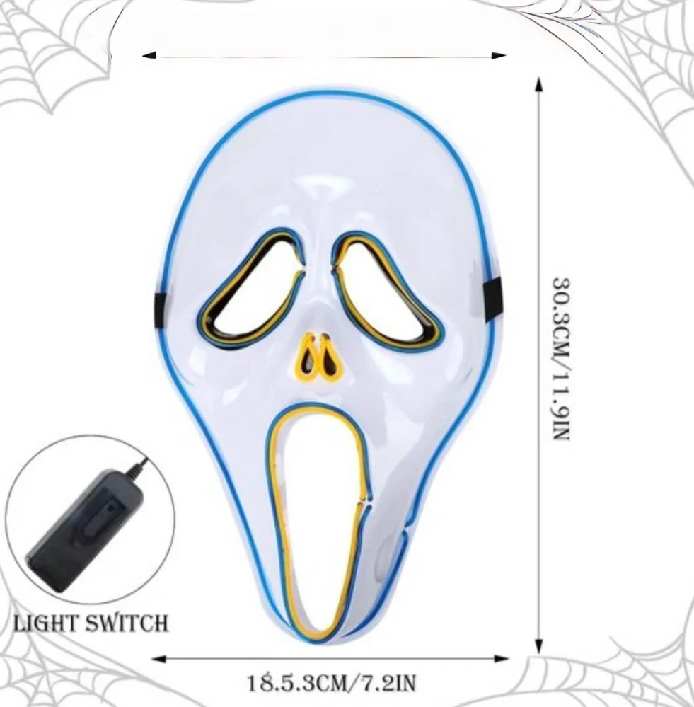 Halloweenská svítící LED maska – Vřískot / Ghostface