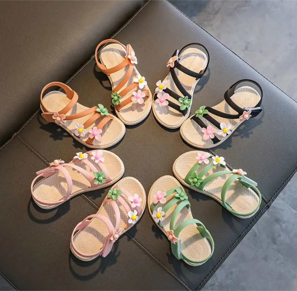 Sandálky kytičky - ZELENÉ (18-24 m)