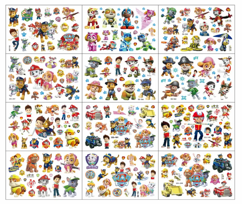 Dětské dočasné tetování - TLAPKOVÁ PATROLA 3