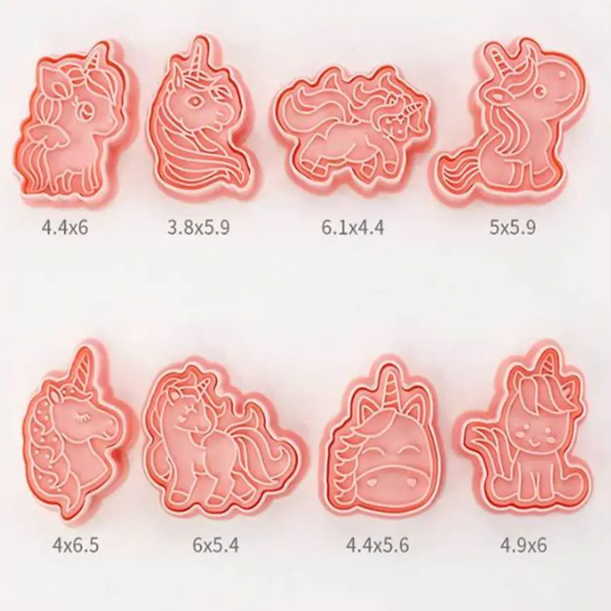 3D vykrajovátka na sušenky - JEDNOROŽCI 2 - 8 ks 