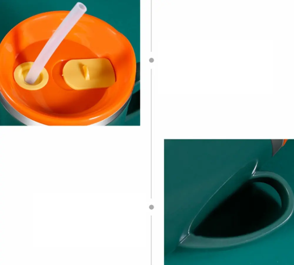 Nevylévací termo hrníček s brčkem - PRASÁTKO - 250 ml