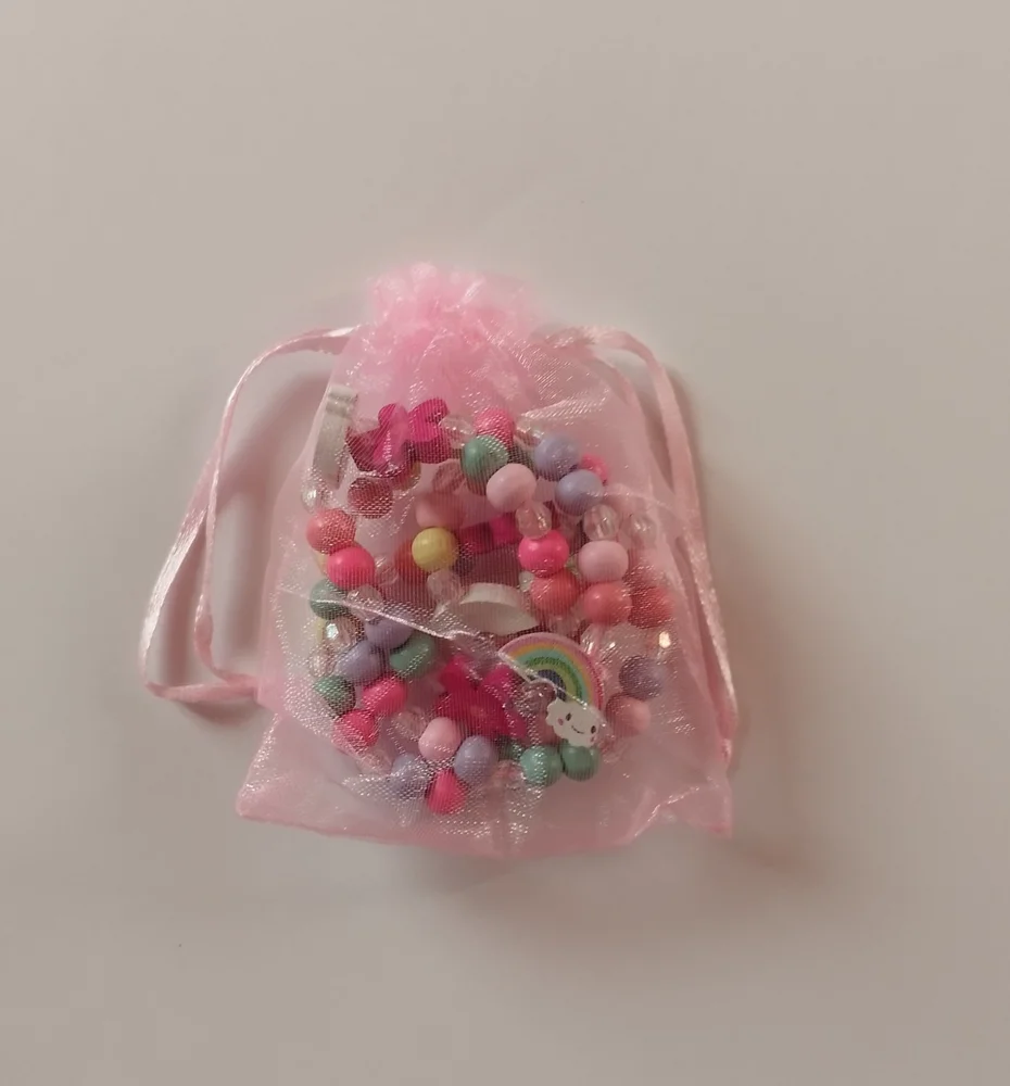 Dřevěný set (náramek + náhrdelník) - DUHA