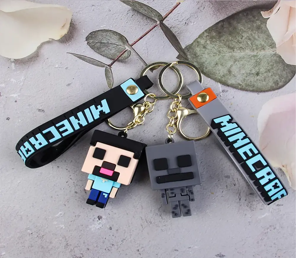 Přívěsek na klíče - MINECRAFT - ŠEDÝ