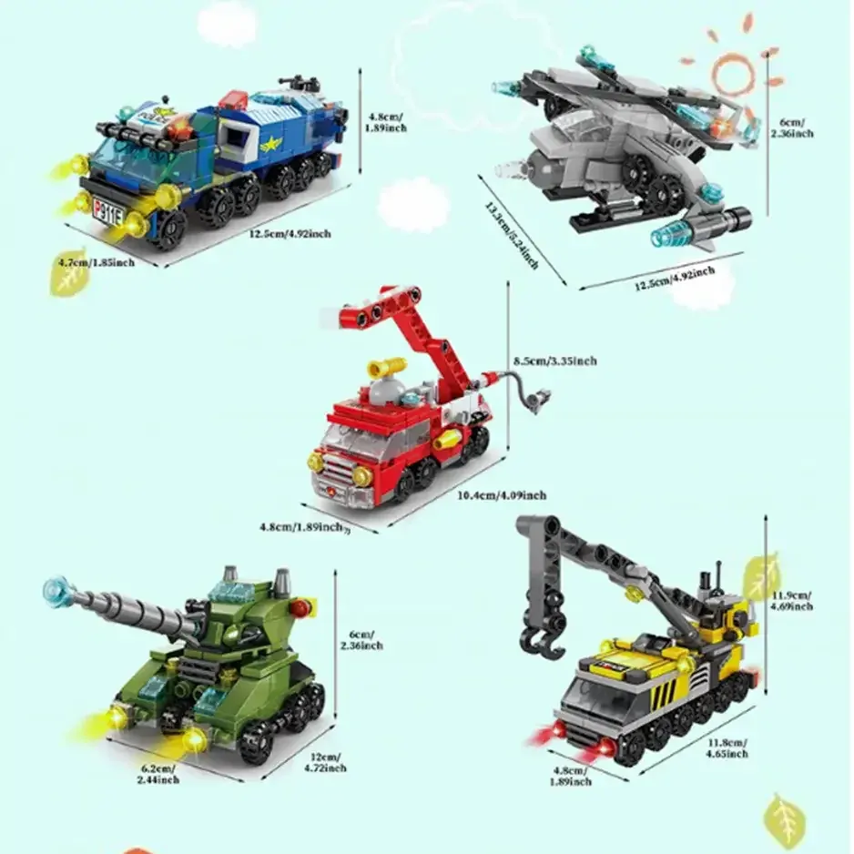 Malá stavebnice hasičského auta 6 v 1 - 142 ks