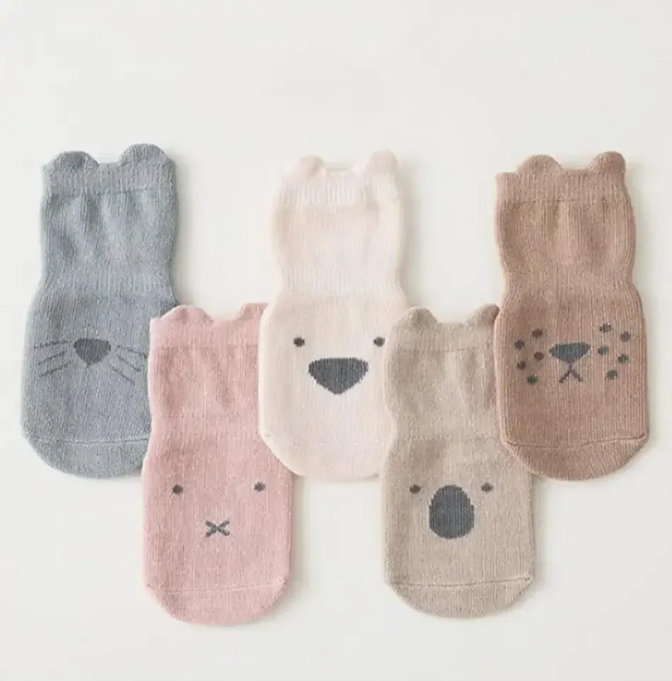 Protiskluzové ponožky - MYŠKA - ŠEDÉ - (12-36m)M