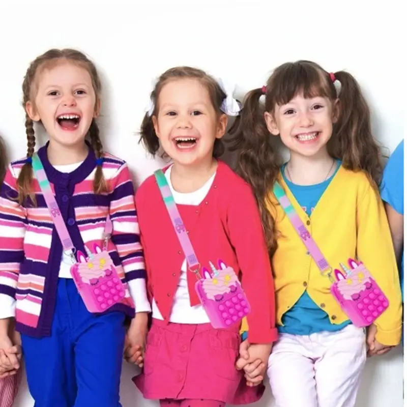 Mini silikonová kabelka - POP IT - Jednorožec 2
