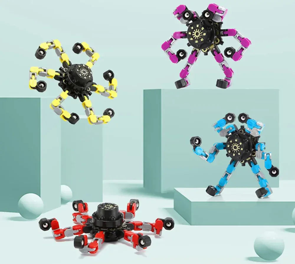 Fidget spinner - MECHANICKÝ TRANSFORMER - ŽLUTÝ