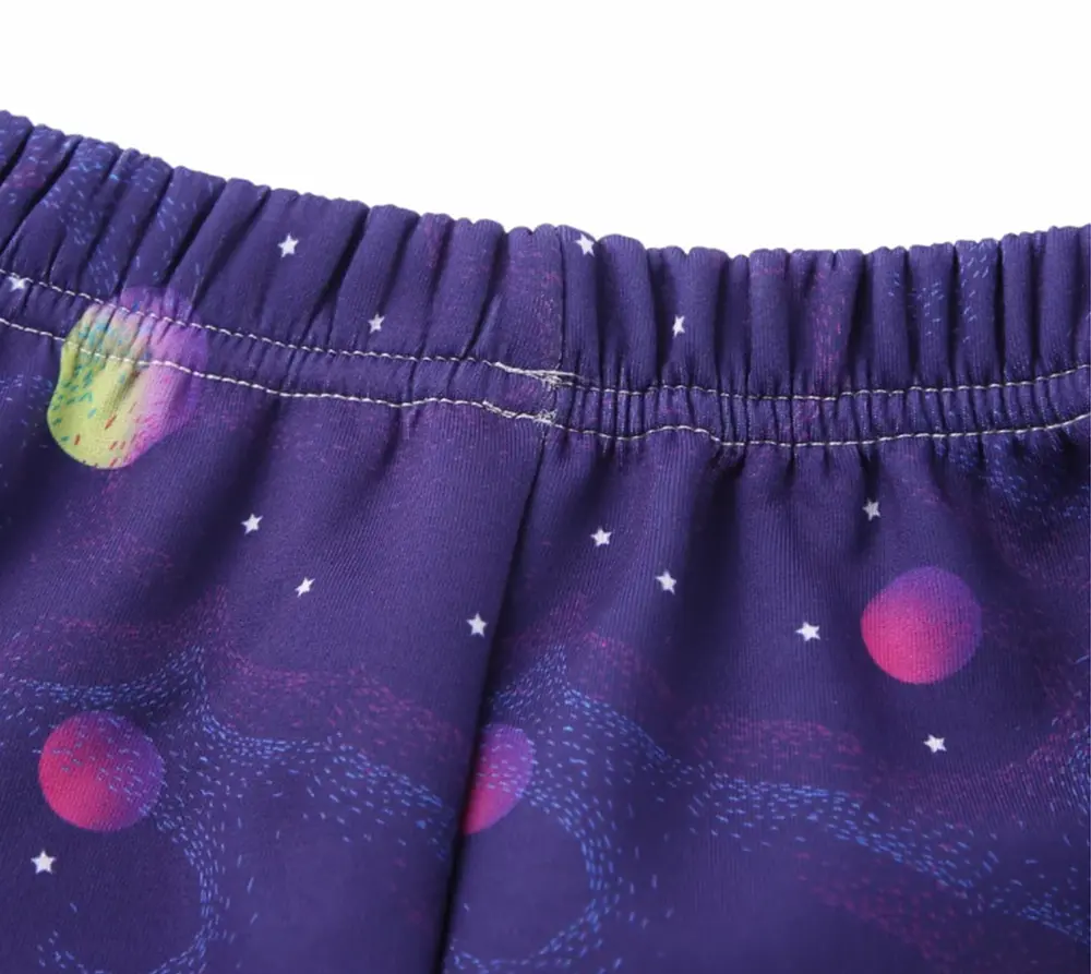 Zateplené termo legíny - TMAVĚ FIALOVÉ - PLANETY (6-7 let)