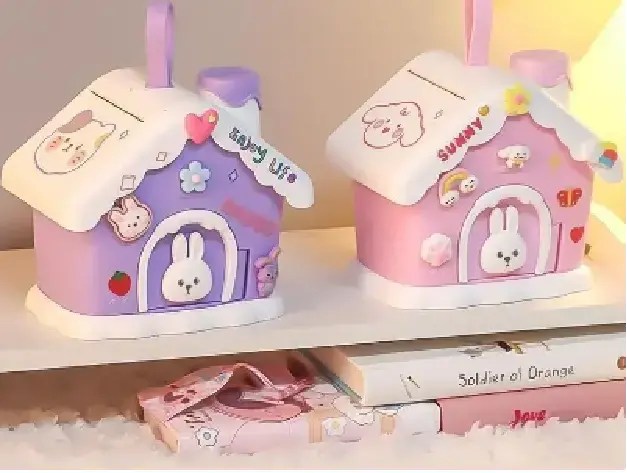 Pokladnička - DOMEČEK - Růžová