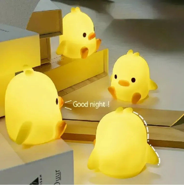 Mini noční lampička na baterky - KUŘÁTKO 2 - ŽLUTÉ