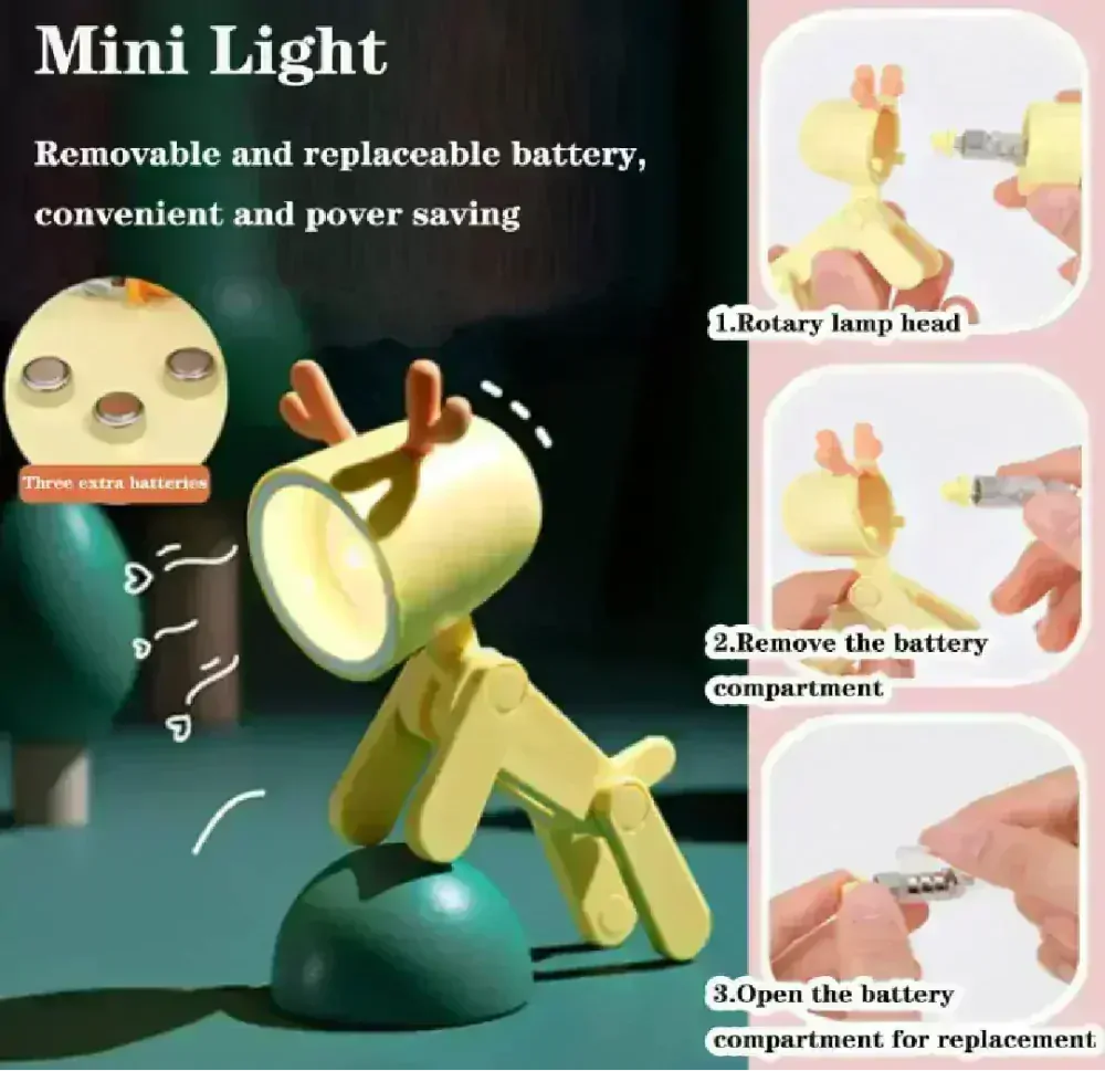 Mini noční lampička na baterky - SOBÍK - MODRÝ