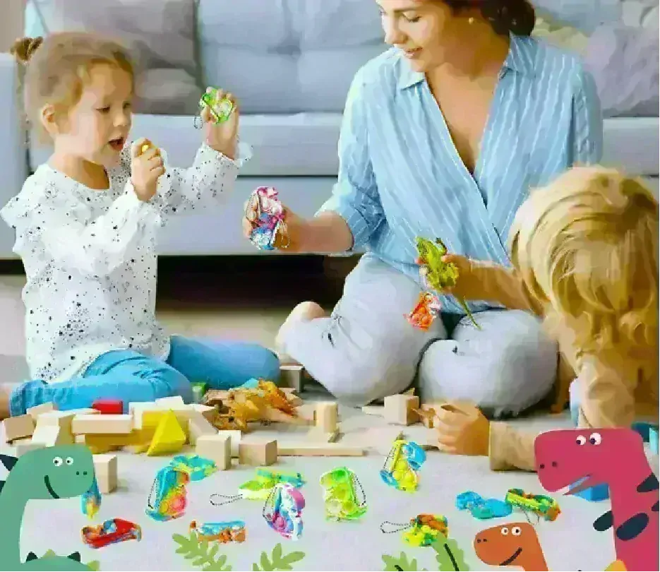 POP IT antistresová klíčenka - DINOSAURUS 7