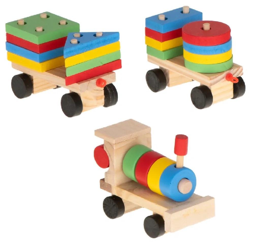 Dřevěný vláček - Geometrické tvary